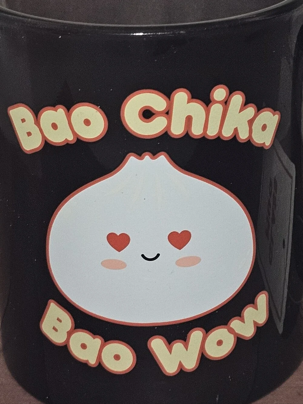 Bao Chika Bao Wow Black Glass Whatev's Mug NWT